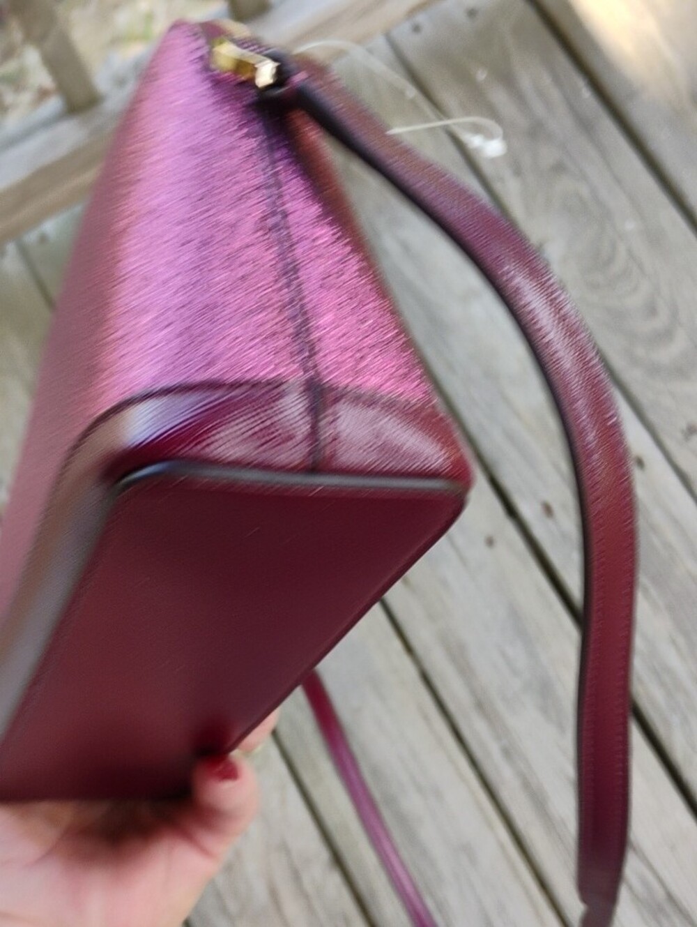 kate spade NWT $249 Deep Berry Glittery Fabric Tinsel Dome Crossbody Bag - Picture 7 of 11